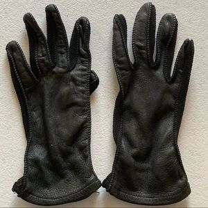 Vintage Stetson Deer Skin Lady's Black Gloves